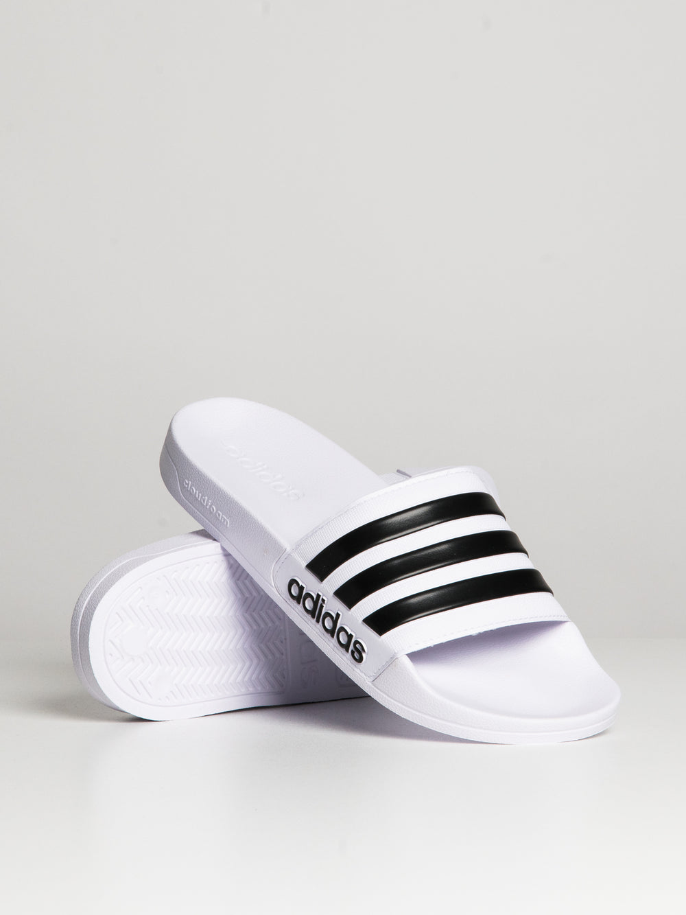 MENS ADIDAS ADILETTE SHOWER SLIDES - CLOUD WHITE/CORE WHITE