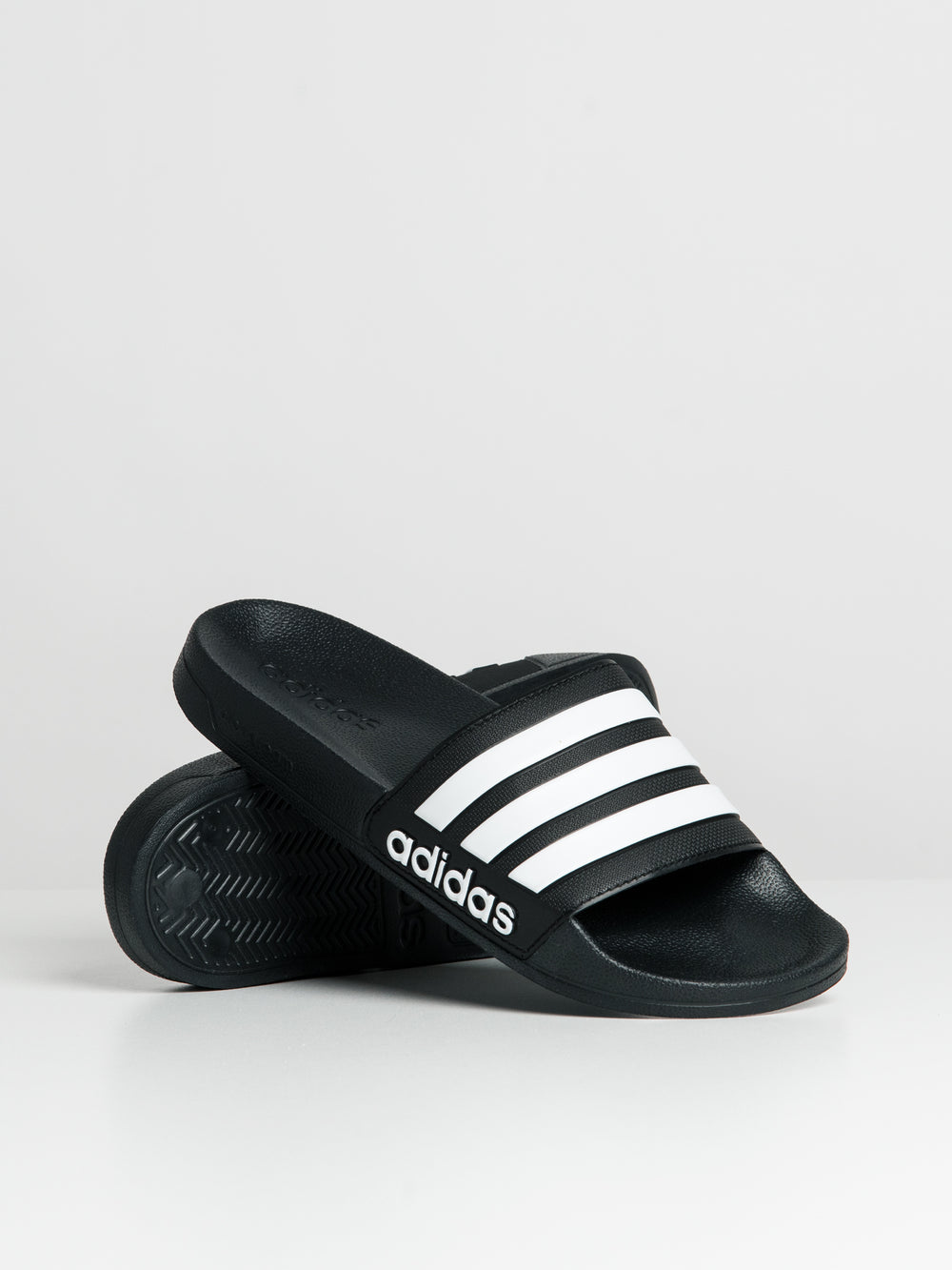 MENS ADIDAS ADILETTE SHOWER SLIDES - CORE BLACK/CLOUD WHITE