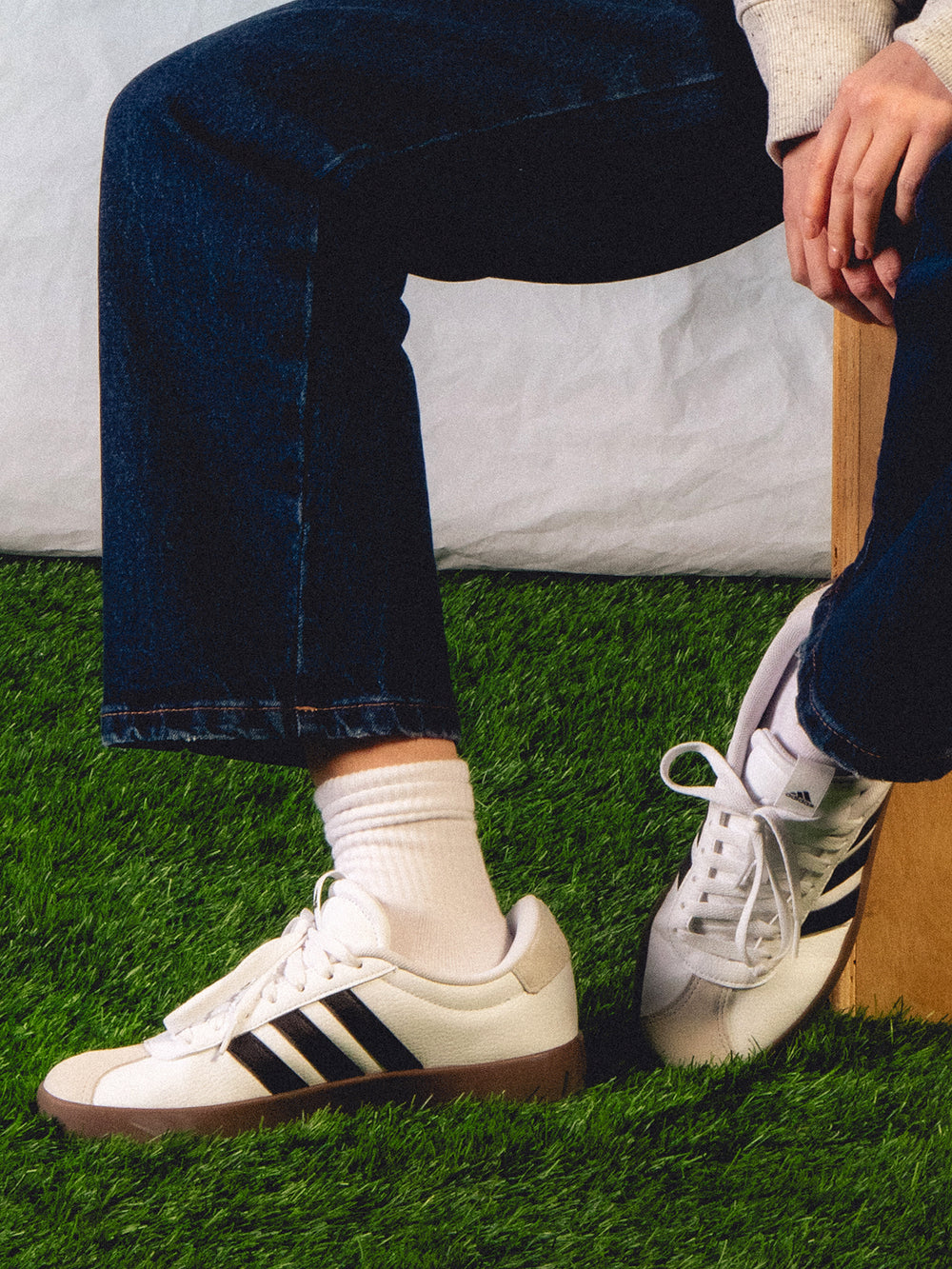 WOMENS ADIDAS VL COURT 3.0 SNEAKER - CLOUD WHITE/CORE BLACK/GREY ONE