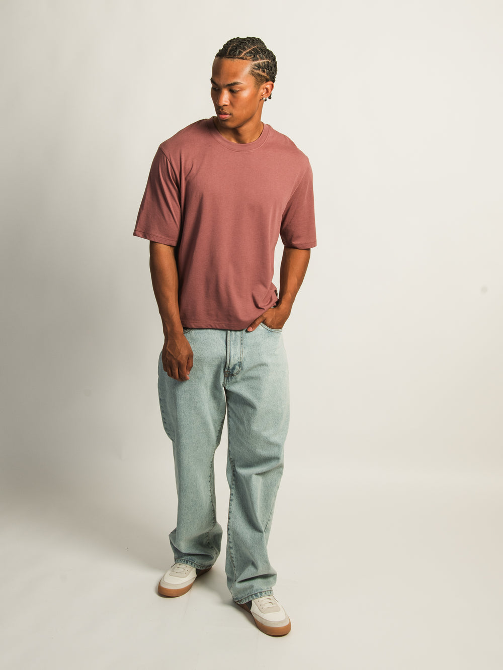 KOLBY SHORT CUT TEE - BORDEAUX