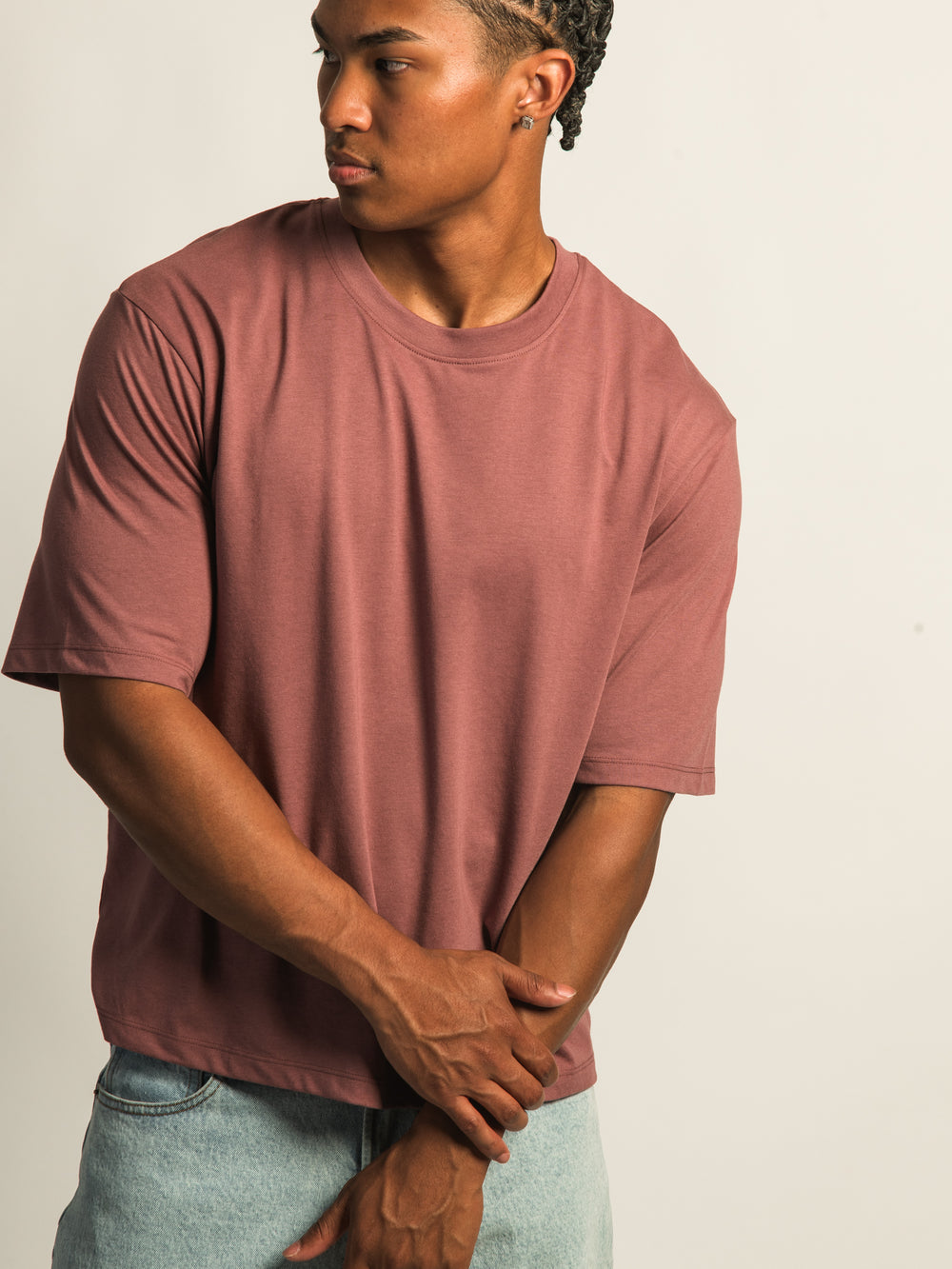 KOLBY SHORT CUT TEE - BURGUNDY