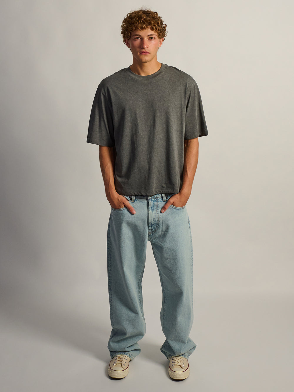T-SHIRT SHORT CUT - HEATHER CHOCOLATE