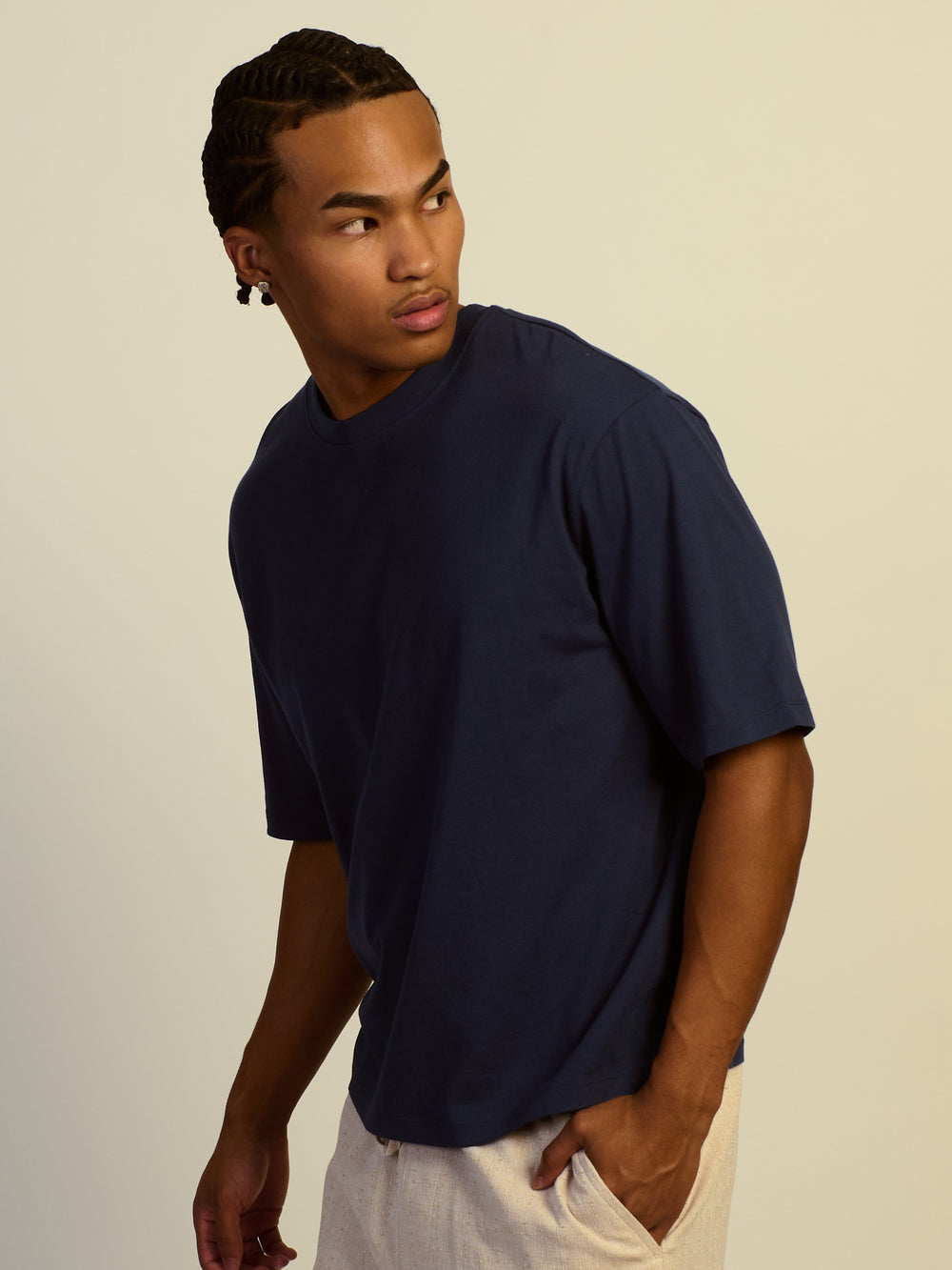 SHORT CUT TEE - NAVY