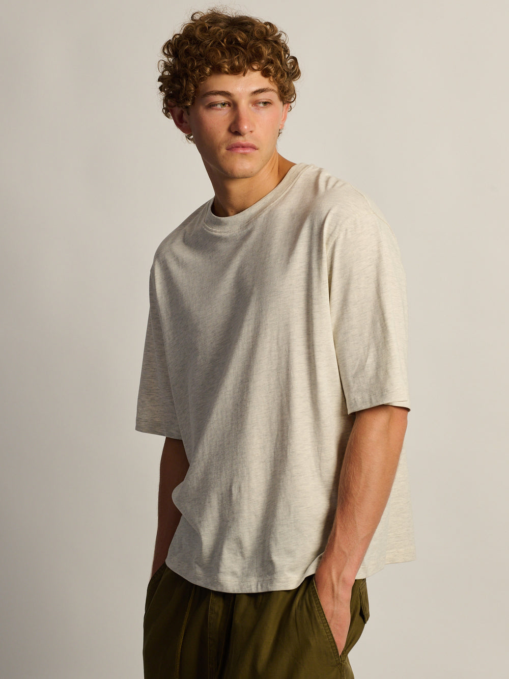 SHORT CUT TEE - OATMEAL