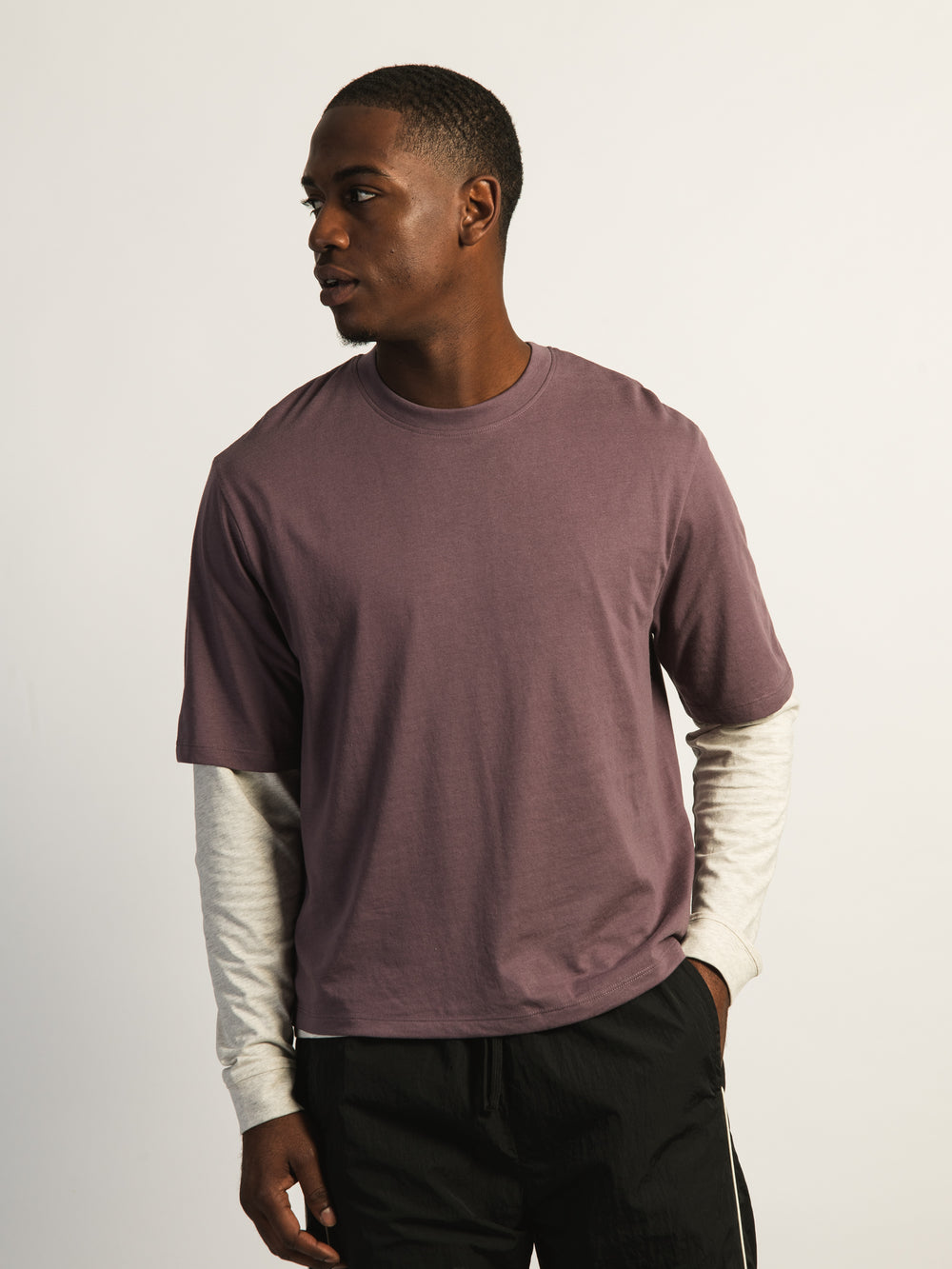 KOLBY SHORT CUT TEE- PURPLE