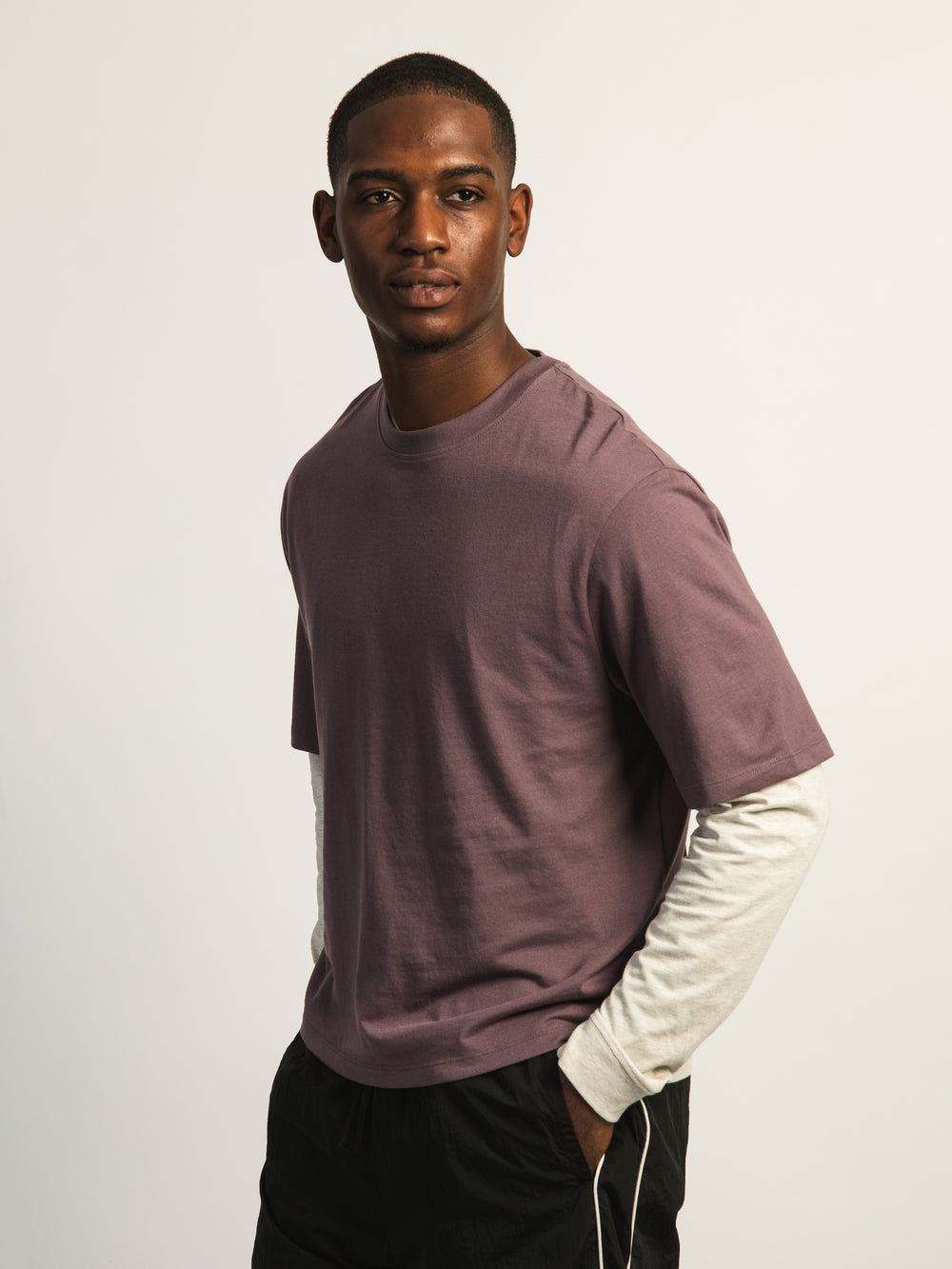 KOLBY SHORT CUT TEE- PURPLE