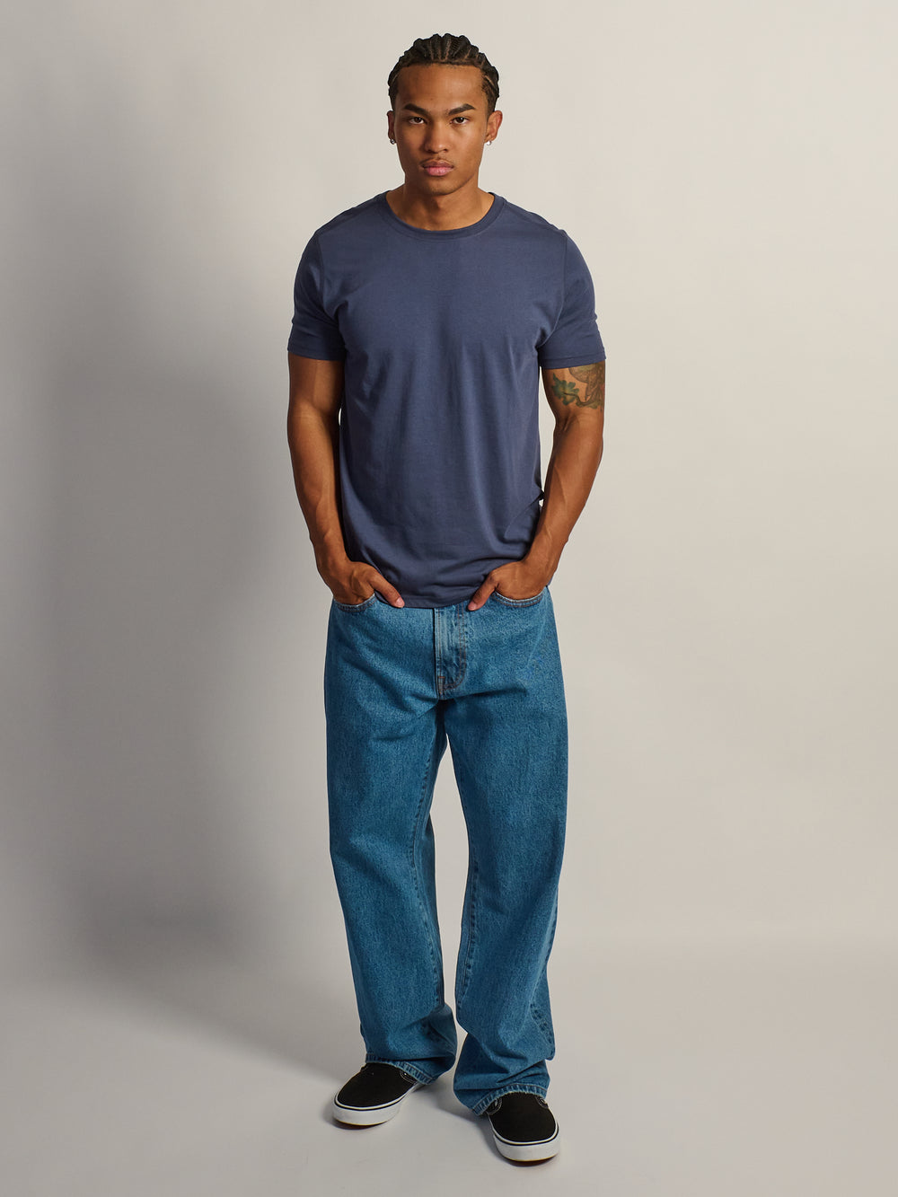 VICTOR CREWNECK - CARBONE MARRON MARINE