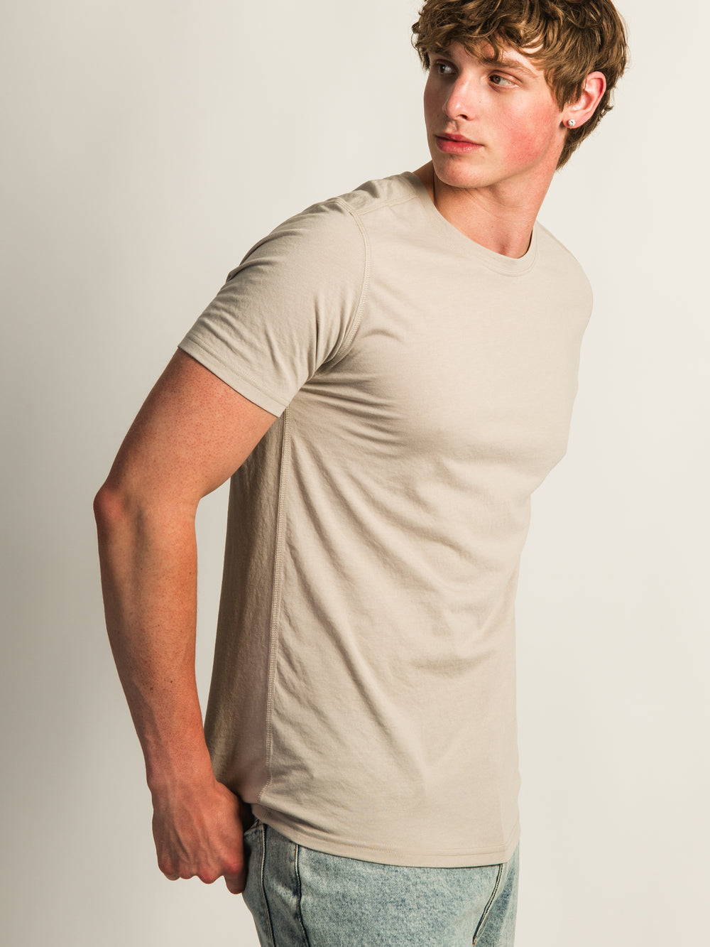 T-SHIRT BOATHOUSE VICTOR CREWNECK – PEBBLE