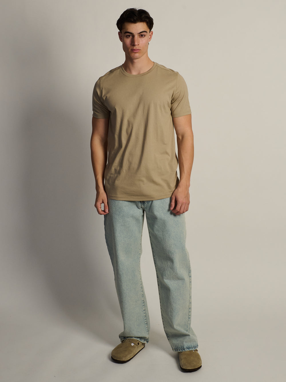 VICTOR CREWNECK TEE - TAUPE