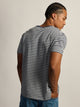 BOATHOUSE BOATHOUSE STRIPED VICTOR CREWNECK TEE - CARBON NAVY - Boathouse