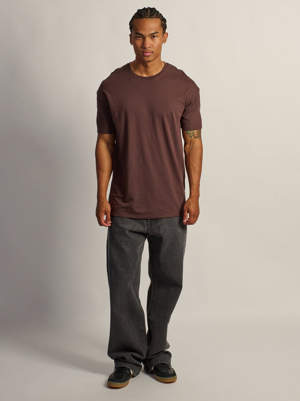 T-SHIRT COUPE LONGUE - CHOCOLAT