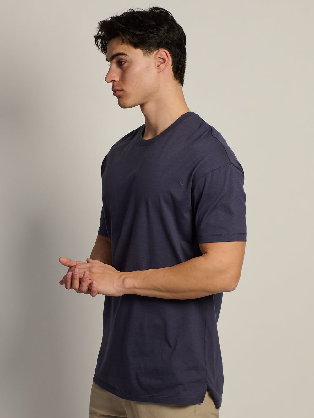 LONG FIT TEE - CHARCOAL NAVY