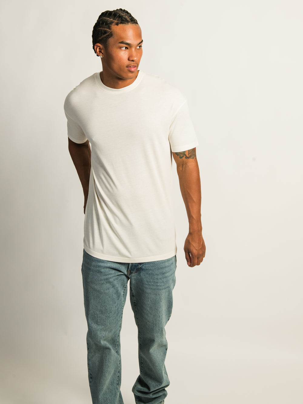 LONG FIT TEE- CREAM