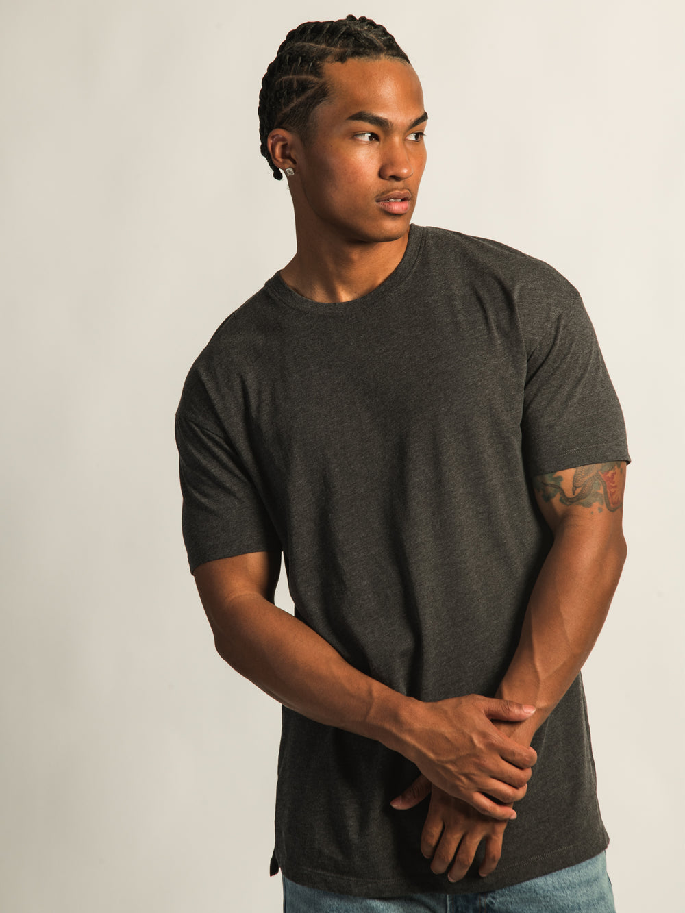 T-SHIRT LONG - GRIS FONCÉ