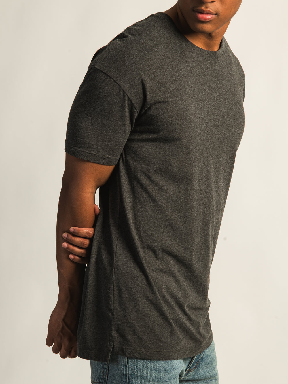 T-SHIRT LONG - GRIS FONCÉ