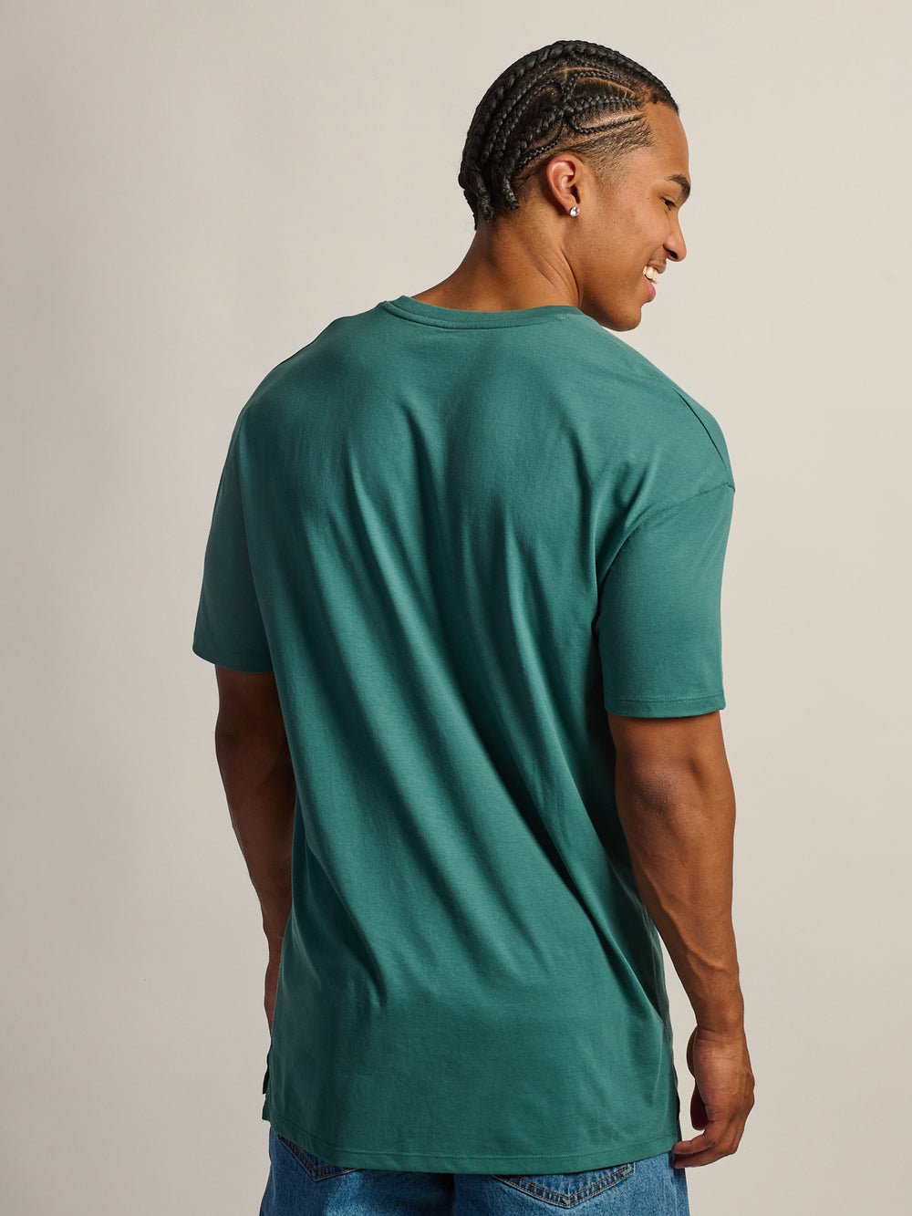 LONG FIT TEE - DARK GREEN
