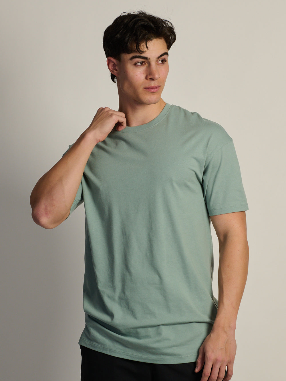 LONG FIT TEE- GREEN