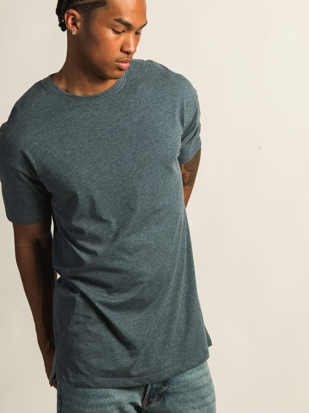 T-SHIRT LONG - BLEU MARINE
