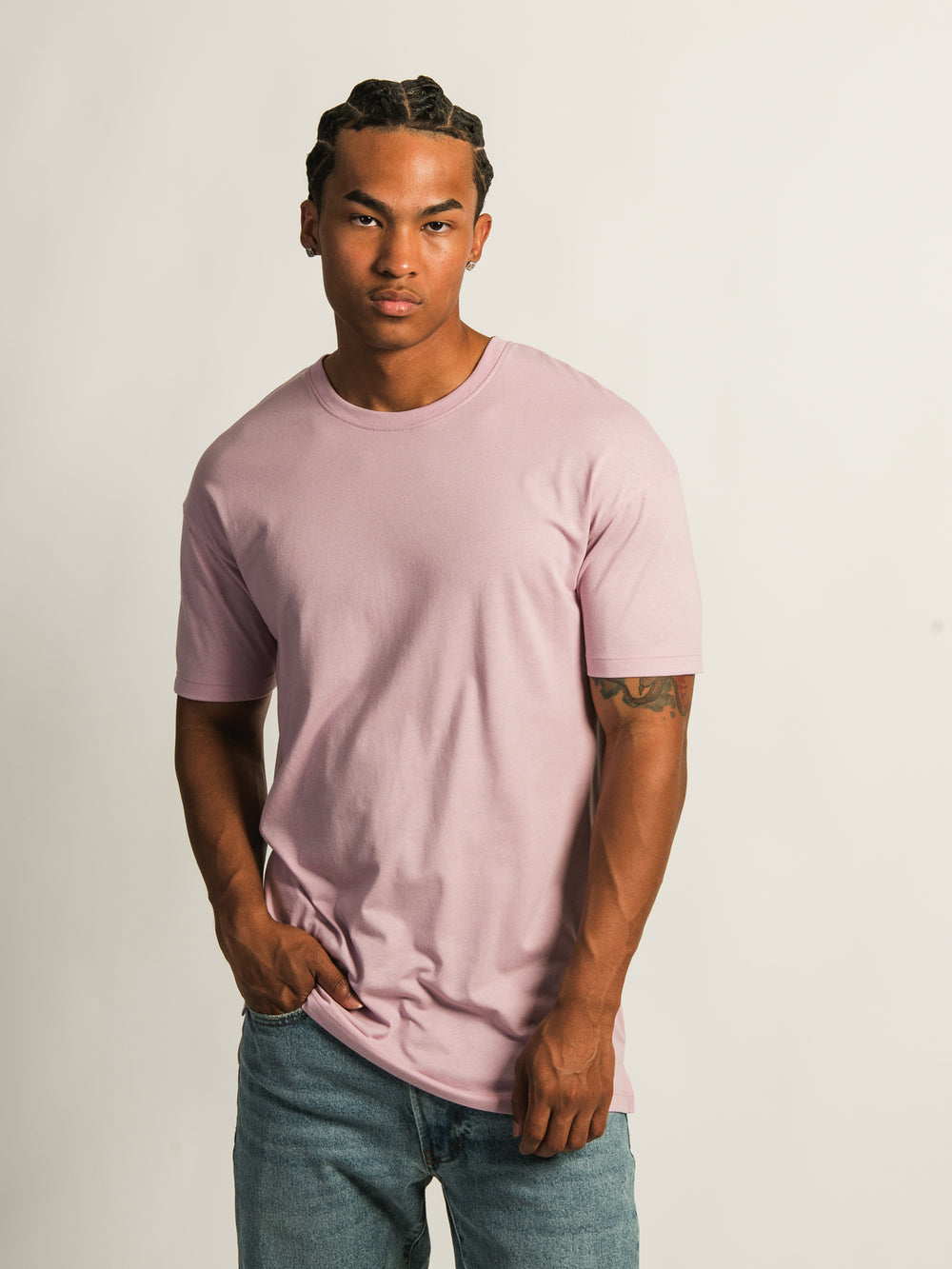 LONG FIT TEE- ROSE