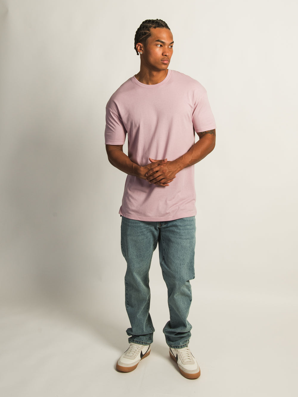 LONG FIT TEE- ROSE