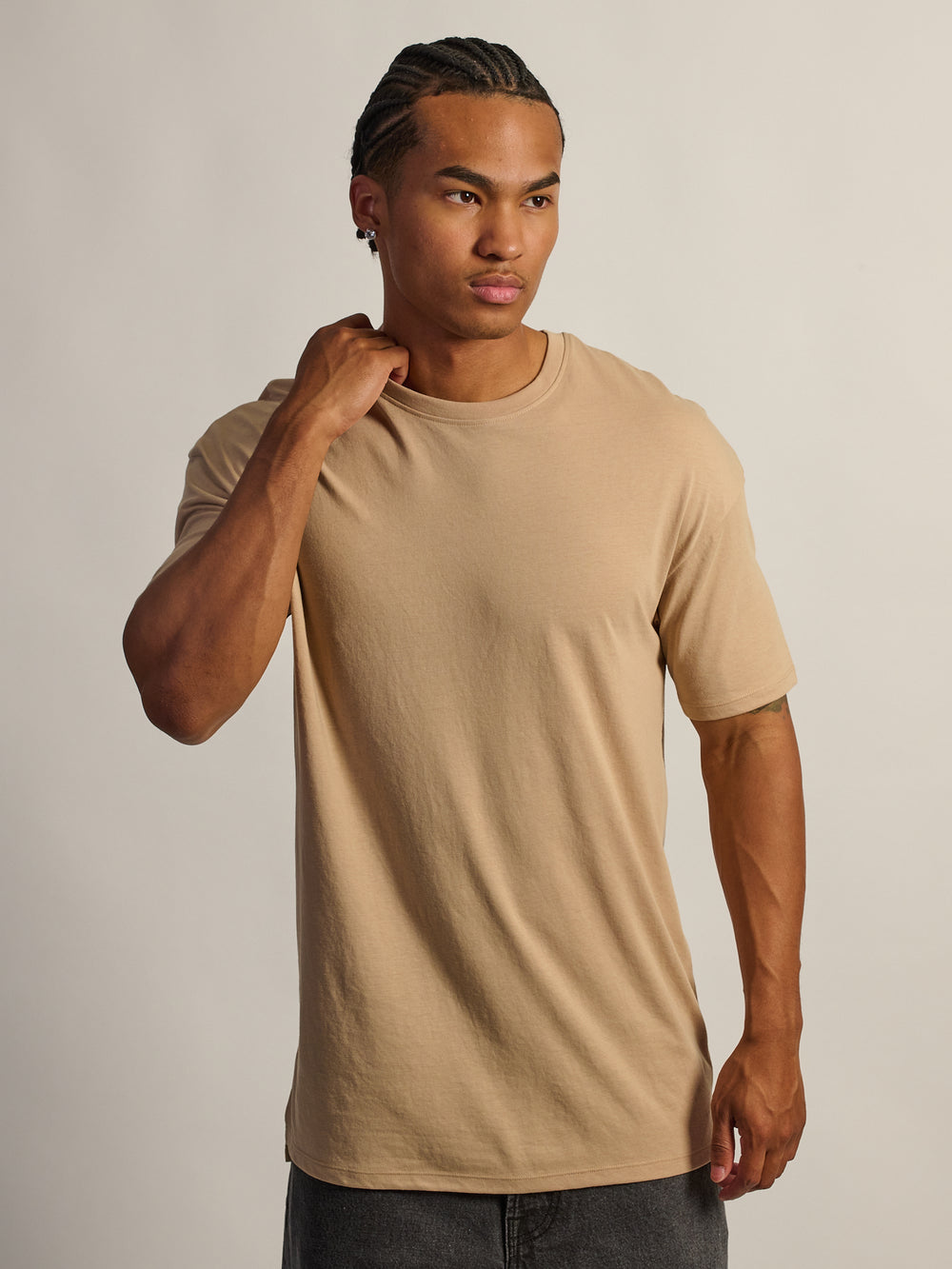 T-SHIRT COUPE LONGUE - SABLE