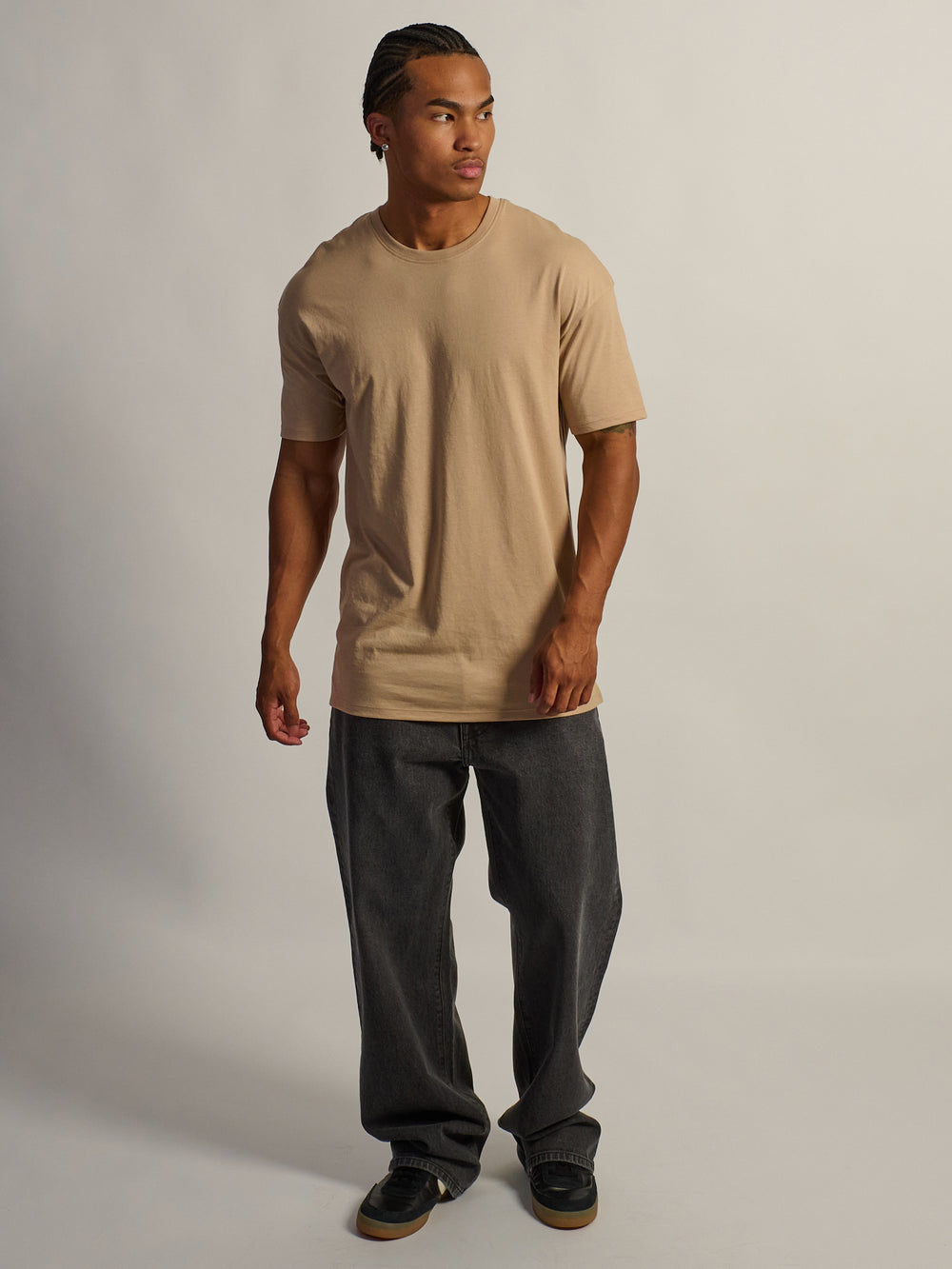 T-SHIRT COUPE LONGUE - SABLE