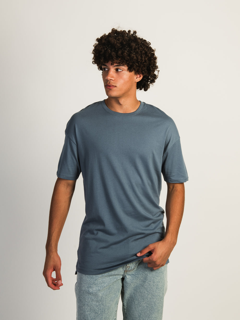 LONG FIT TEE - STEEL