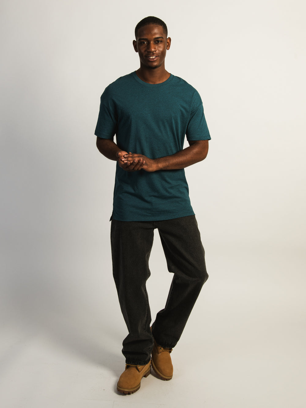 T-SHIRT LONG- HEATHER TEAL