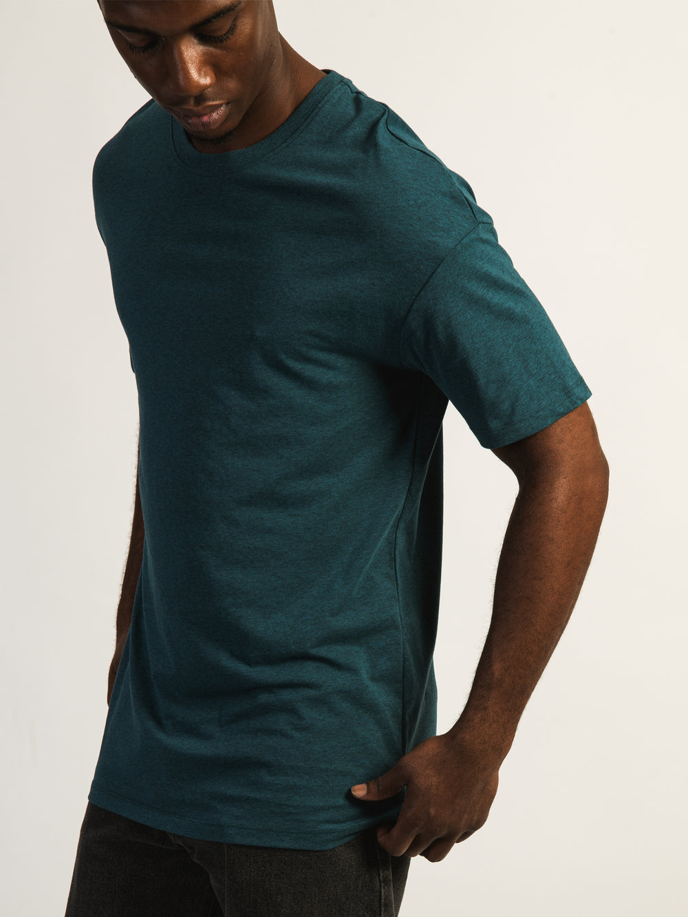 T-SHIRT LONG- HEATHER TEAL