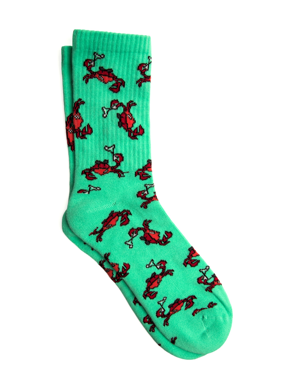 BOATHOUSE CHEERS CRAB SOCKS - LIGHT GREEN