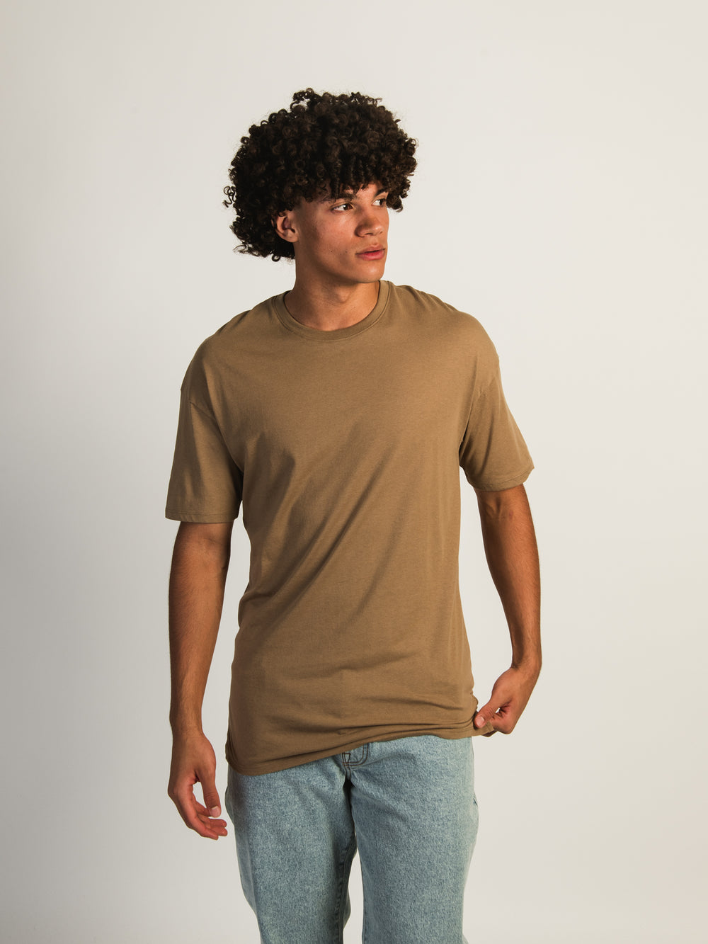 T-SHIRT COUPE LONGUE - BEIGE