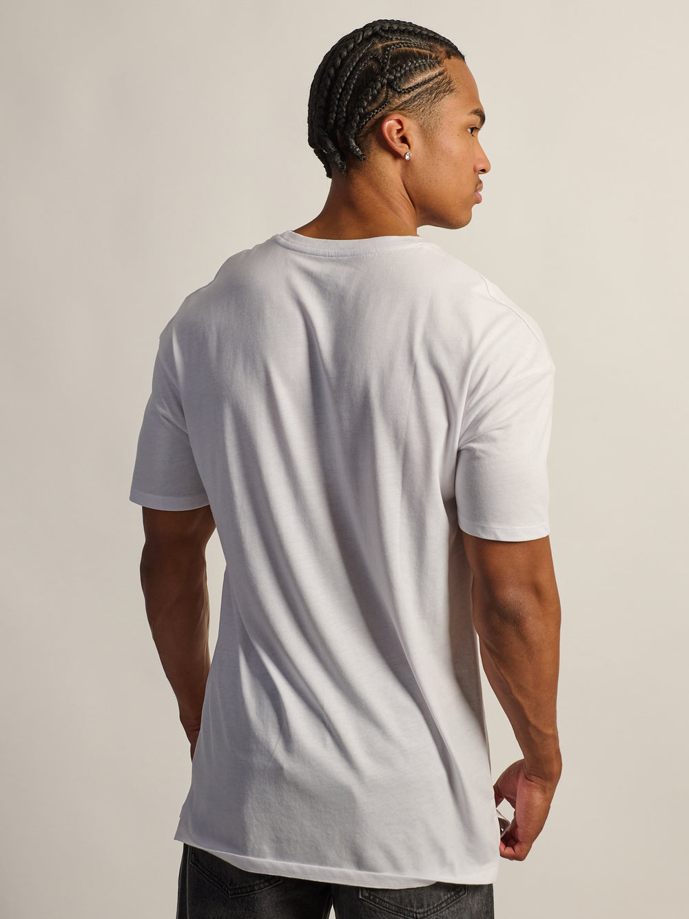 T-SHIRT COUPE LONGUE- BLANC