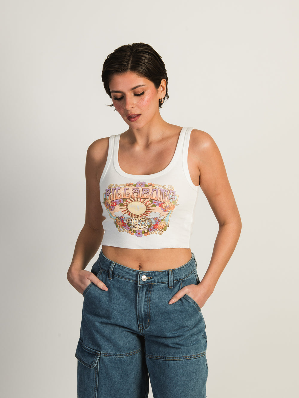 BILLABONG RAY OF SUNSHINE CROP TANK TOP - CLEARANCE