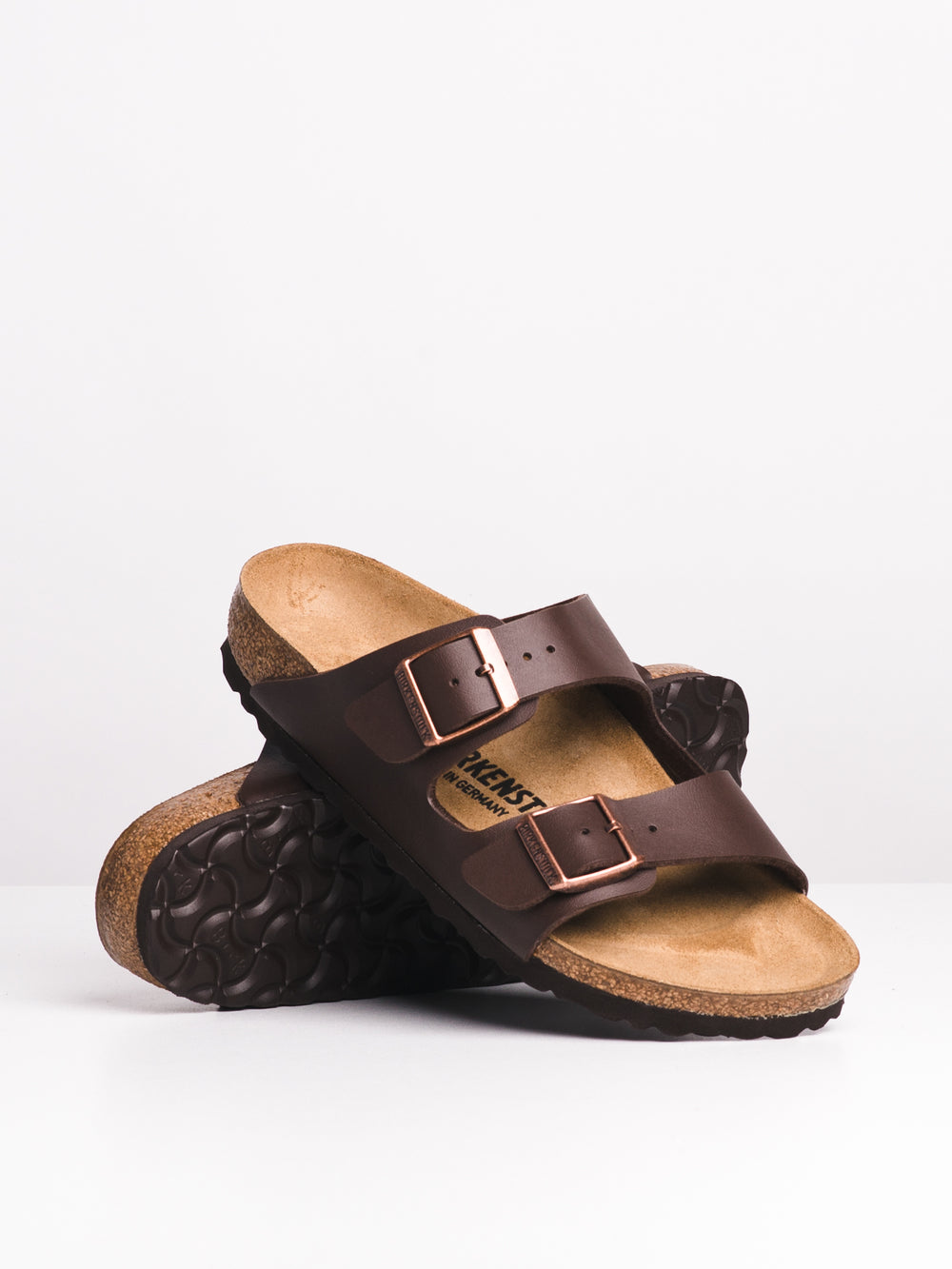 WOMENS BIRKENSTOCK ARIZONA SANDALS - DARK BROWN