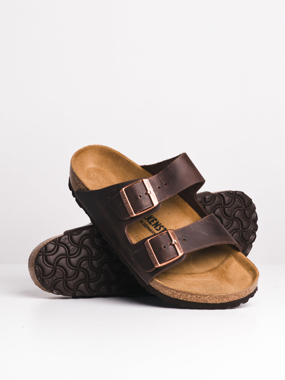 MENS BIRKENSTOCK ARIZONA OILED LEATHER HAVANA SANDALS - HABANA