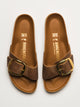 BIRKENSTOCK WOMENS BIRKENSTOCK MADRID BIG BUCKLE OILED LEATHER SANDALS - MEDIUM/NARROW - COGNAC - Boathouse