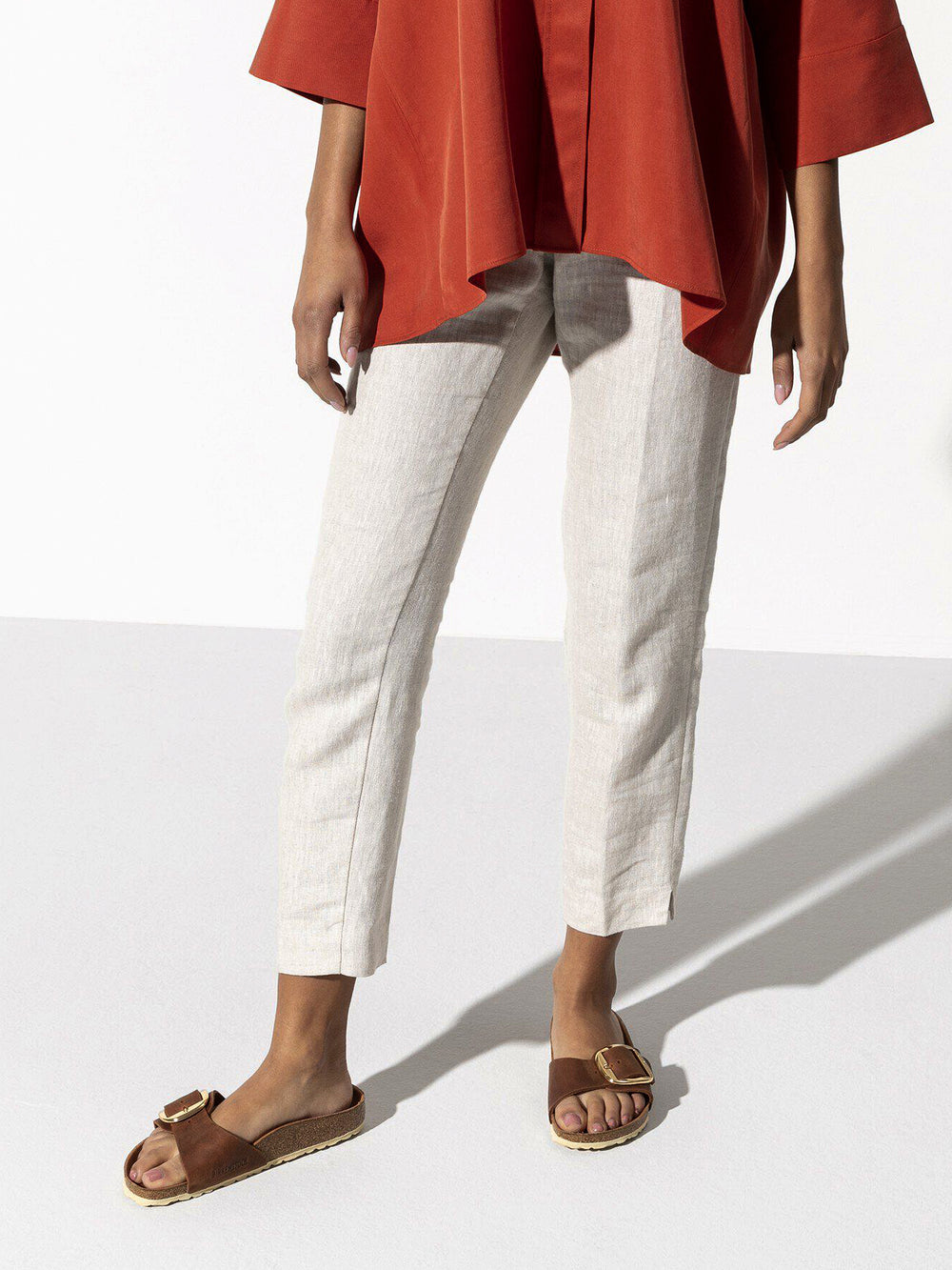 WOMENS BIRKENSTOCK MADRID BIG BUCKLE OILED LEATHER SANDALS - MEDIUM/NARROW - COGNAC