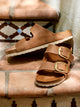 BIRKENSTOCK WOMENS BIRKENSTOCK ARIZONA BIG BUCKLE OILED LEATHER SANDALS - MEDIUM/NARROW - COGNAC - Boathouse