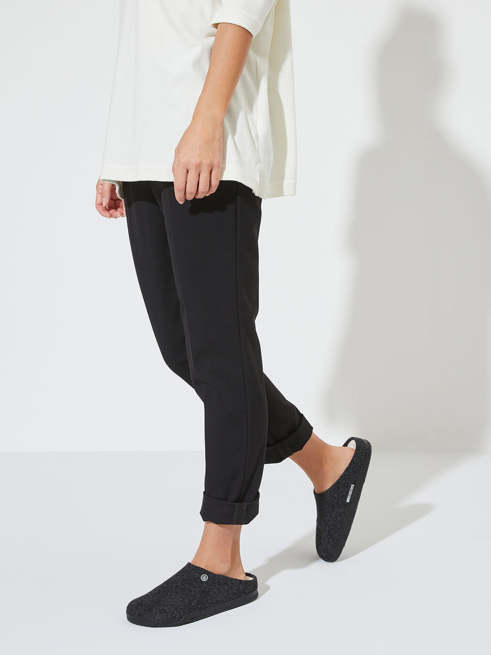 PANTOUFLES BIRKENSTOCK ZERMATT EN SHEARLING POUR FEMME - ANTHRACITE