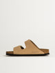 BIRKENSTOCK WOMENS BIRKENSTOCK ARIZONA SOFT FOOTBED NUBUCK SANDALS - MEDIUM/NARROW - SAND - Boathouse