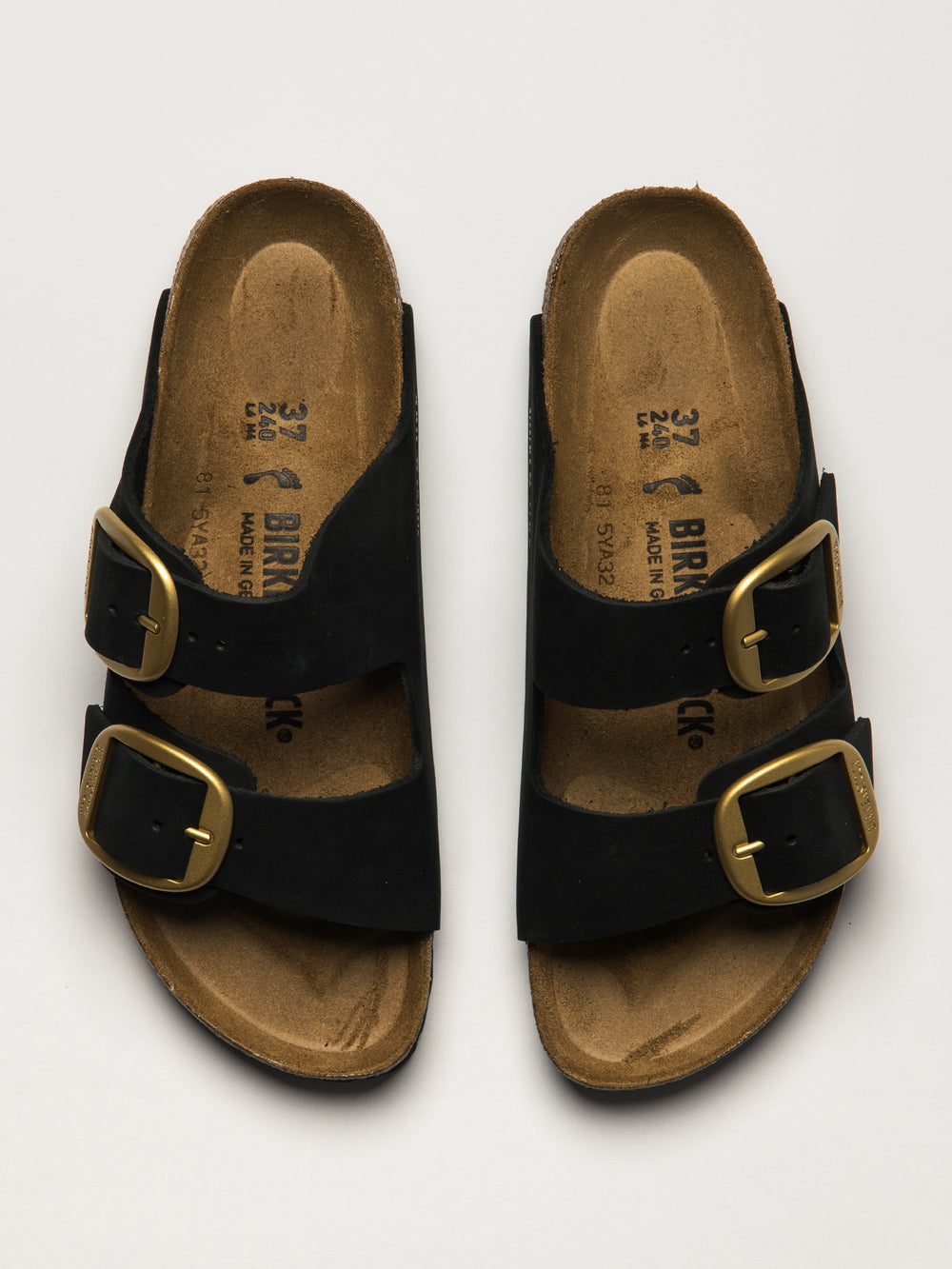SANDALES BIRKENSTOCK ARIZONA BIG BUCKLE NUBUCK POUR FEMME - NOIR