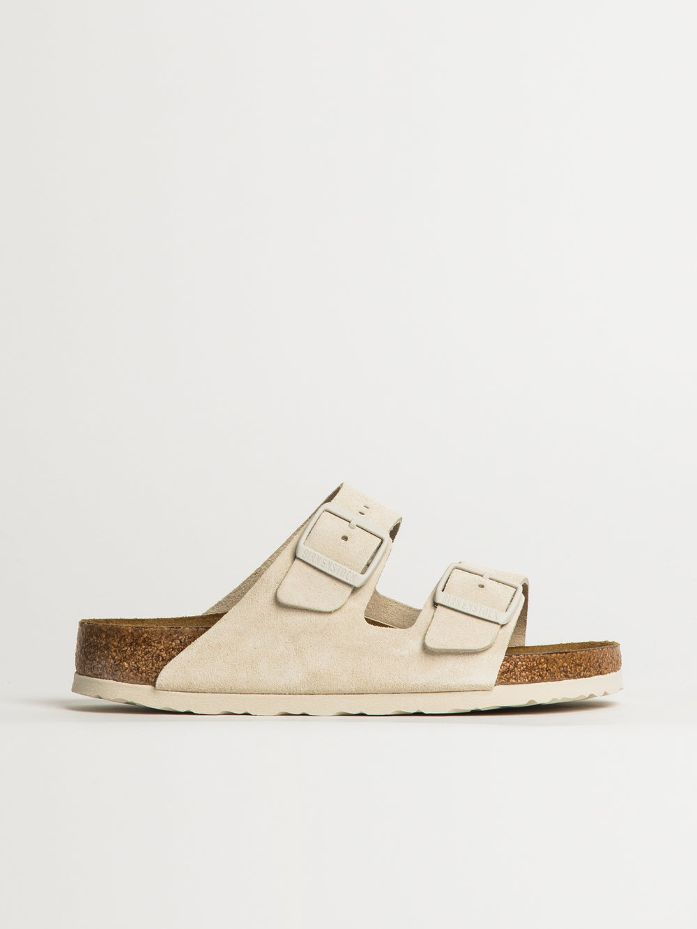 WOMENS BIRKENSTOCK ARIZONA SOFT FOOTBED SUEDE SANDALS - REGULAR - ANTIQUE WHITE