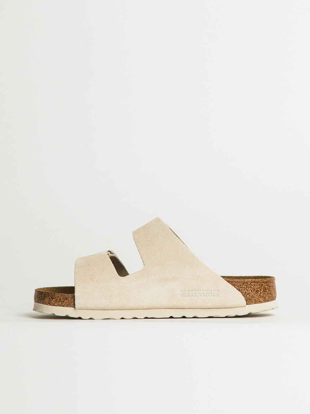 WOMENS BIRKENSTOCK ARIZONA SOFT FOOTBED SUEDE SANDALS - REGULAR - ANTIQUE WHITE