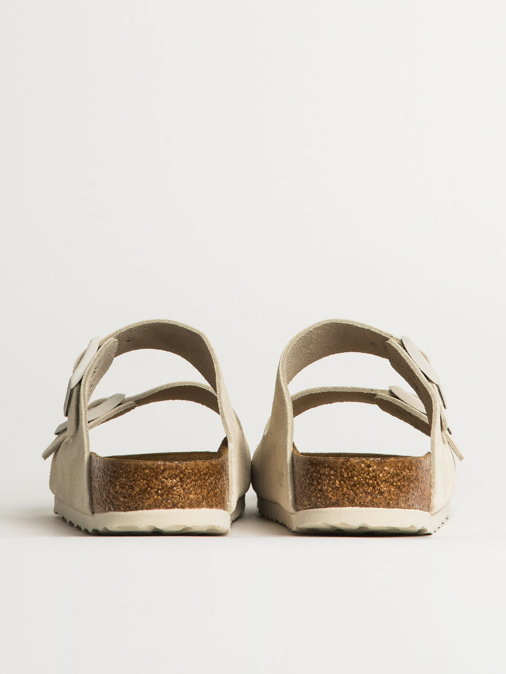 WOMENS BIRKENSTOCK ARIZONA SOFT FOOTBED SUEDE SANDALS - REGULAR - ANTIQUE WHITE