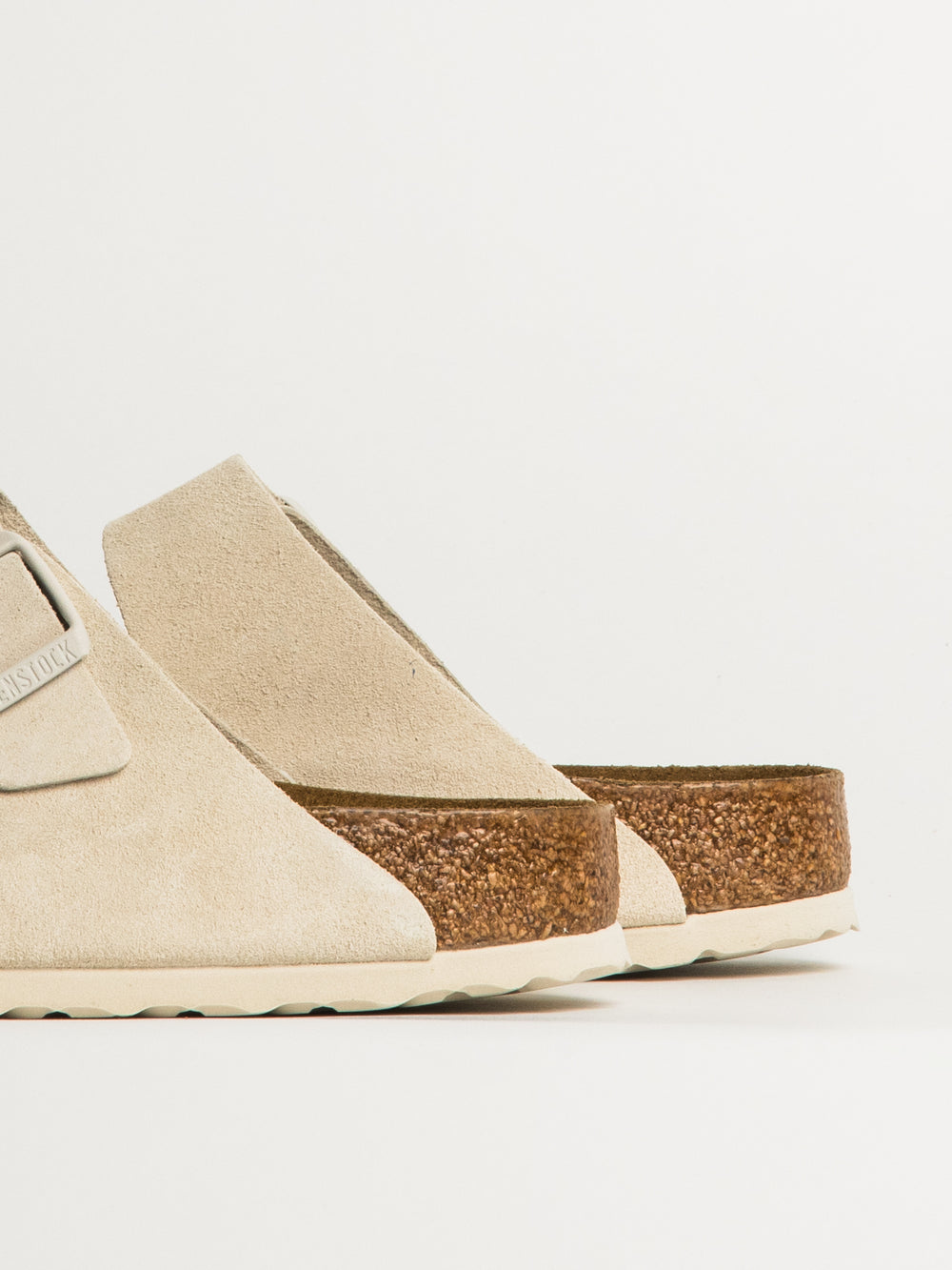 WOMENS BIRKENSTOCK ARIZONA SOFT FOOTBED SUEDE SANDALS - REGULAR - ANTIQUE WHITE