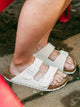 BIRKENSTOCK WOMENS BIRKENSTOCK ARIZONA SOFT FOOTBED SUEDE SANDALS - REGULAR - ANTIQUE WHITE - Boathouse
