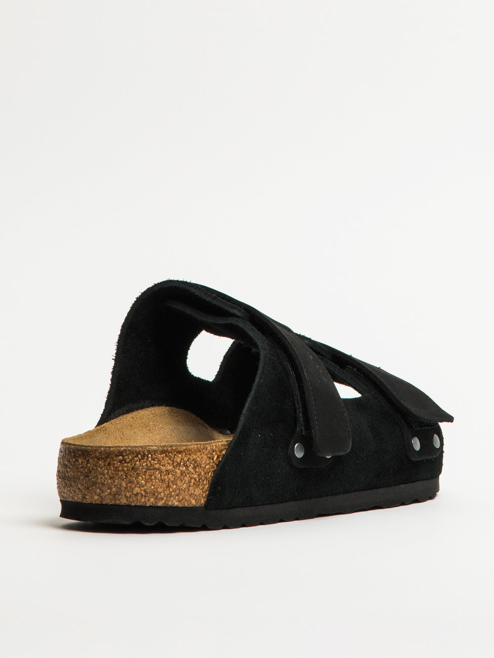 MENS BIRKENSTOCK UJI SUEDE NUBUCK SANDALS - REGULAR - BLACK