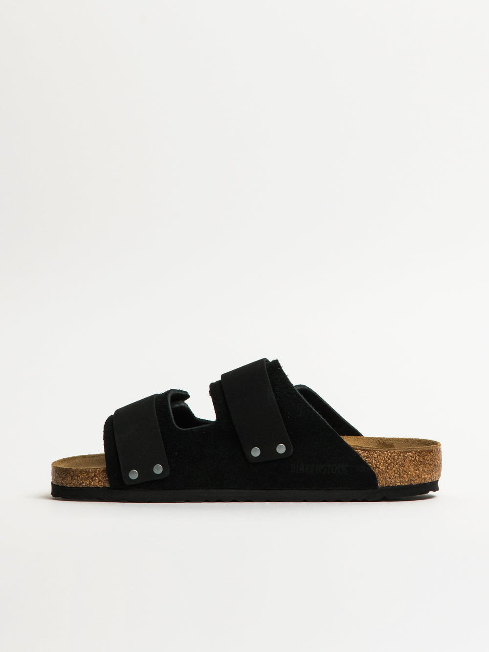 MENS BIRKENSTOCK UJI SUEDE NUBUCK SANDALS - REGULAR - BLACK