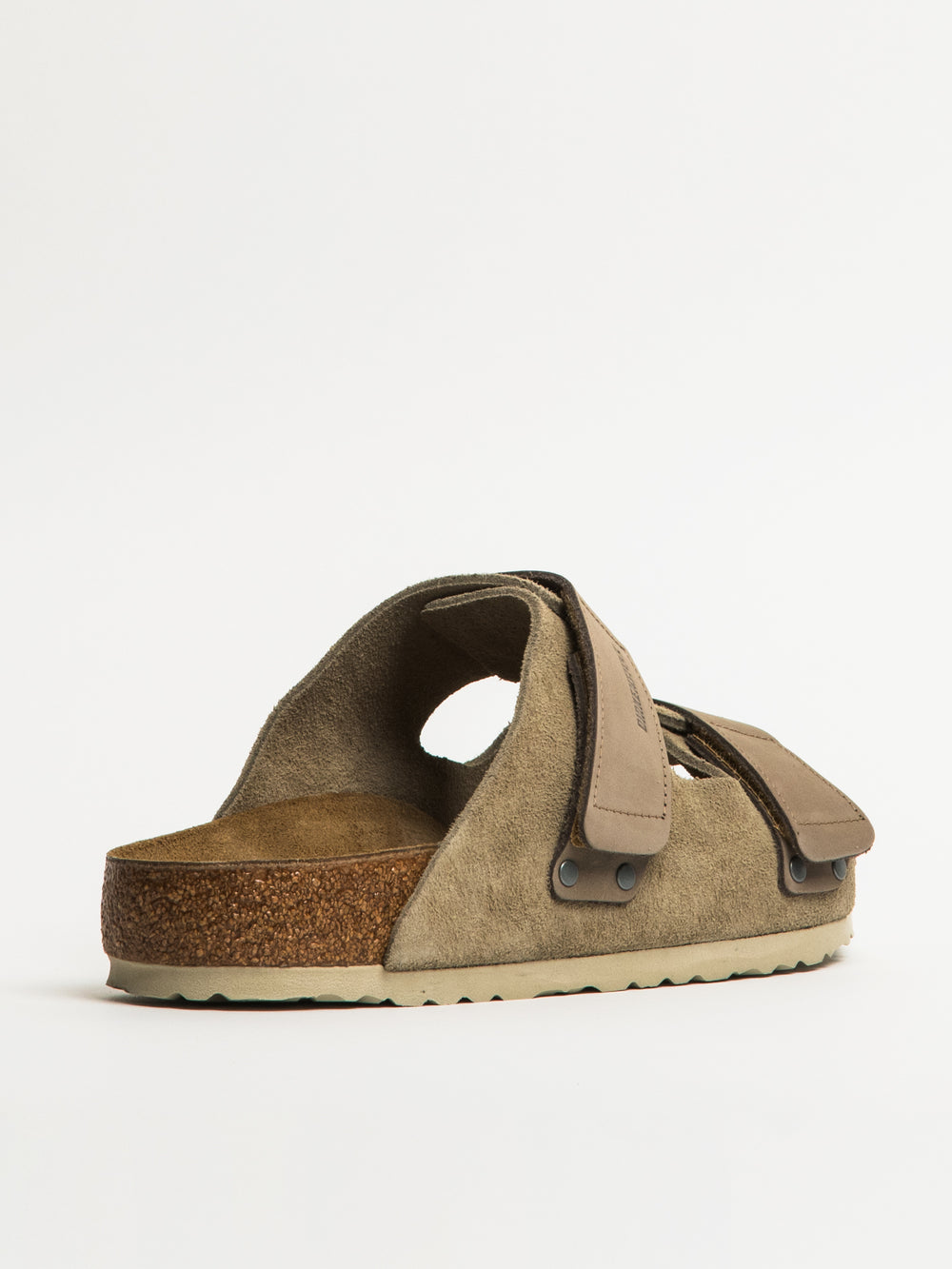 MENS BIRKENSTOCK UJI SUEDE NUBUCK SANDALS - REGULAR - TAUPE
