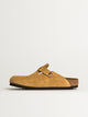 BIRKENSTOCK WOMENS BIRKENSTOCK BOSTON SUEDE CLOG - MEDIUM/NARROW - LATTE CREAM - Boathouse